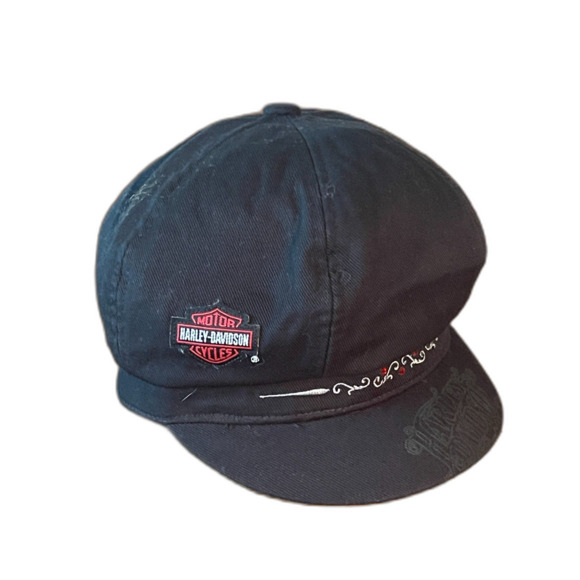 Harley Davidson Black HD Hat Baseball Cap Women's Roses Embroidered StrapBack - Picture 8 of 14